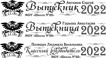 002 Лента выпускнику именная сатиновая