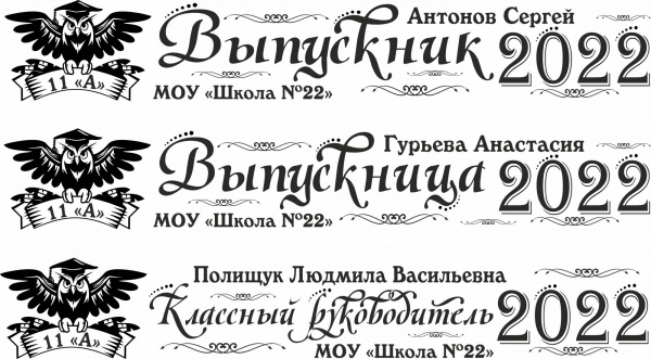 002 Лента выпускнику именная сатиновая