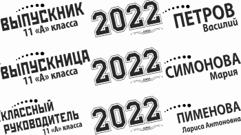 010 Лента выпускнику именная сатиновая
