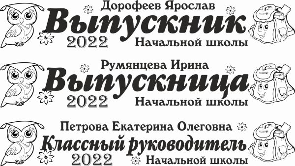 012 Лента выпускнику именная сатиновая