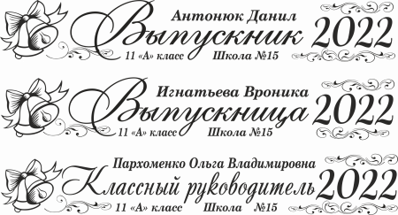 011 Лента выпускнику именная сатиновая