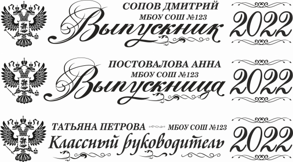 009 Лента выпускнику именная сатиновая