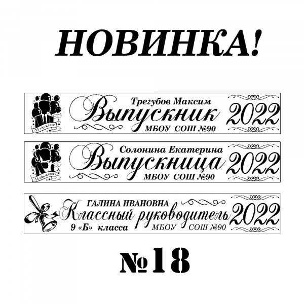 018 Лента выпускнику именная сатиновая
