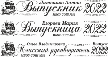 006 Лента выпускнику именная сатиновая