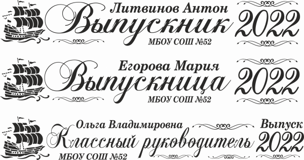 006 Лента выпускнику именная сатиновая